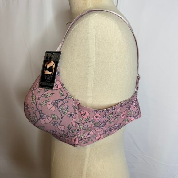 YMI Intimates 44D Pink Floral Wireless Lounge Bra Plus Size NWT - Picture 3 of 8